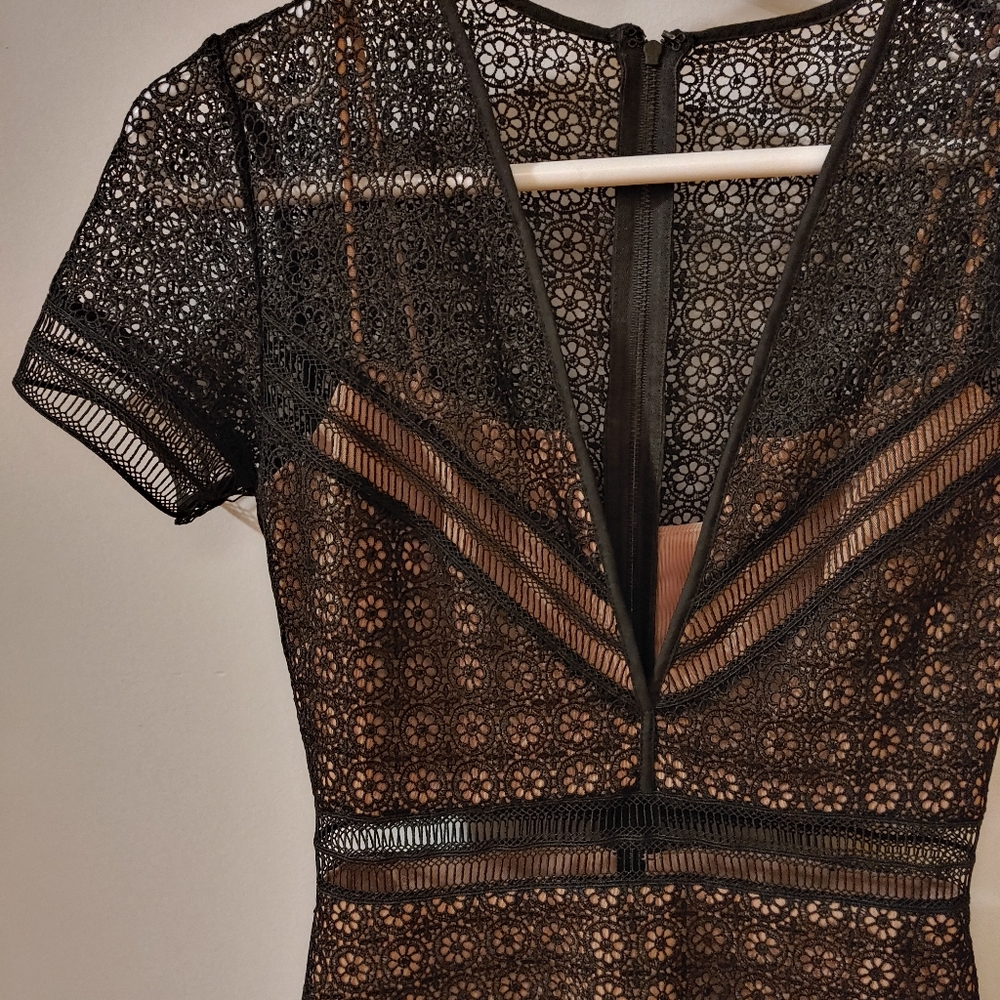 Self Portrait black lace dress